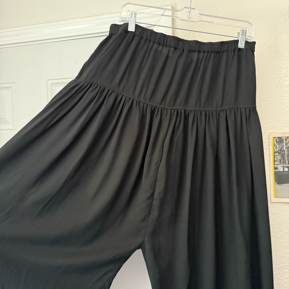 Black Wide Leg Drawstring Pants - Picture 7 of 10